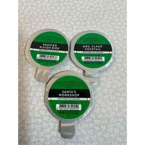 Bath and Body Works CHRISTMAS CAR Visor Clip and 3 Car Fragrance Refills - Picture 4 of 6